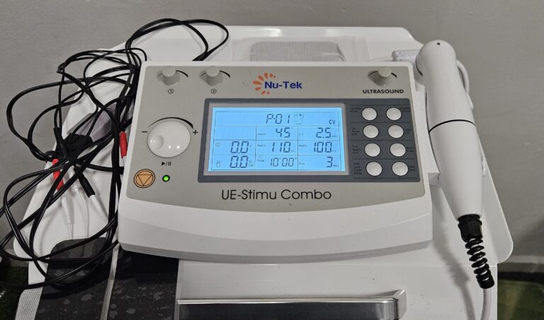 Electrotherapy and physiotherapy device