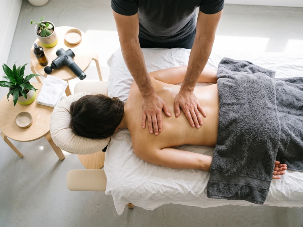 Back massage in the practice